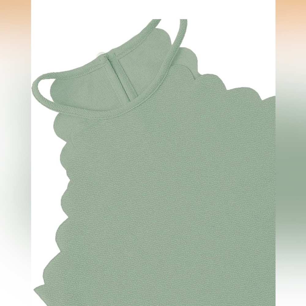 Scalloped Edge Halter Top - bluish green nwot - Picture 3 of 6